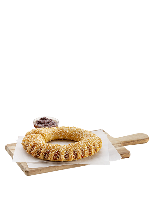 Χωριάτικο κουλούρι με τομάτα και ελιά