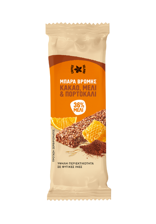 Mπάρα βρώμης με πορτοκάλι και κακάο 60γρ