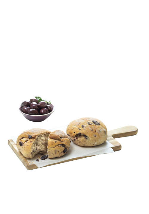 Προζυμένιο ελιόψωμο με ελιές Καλαμών