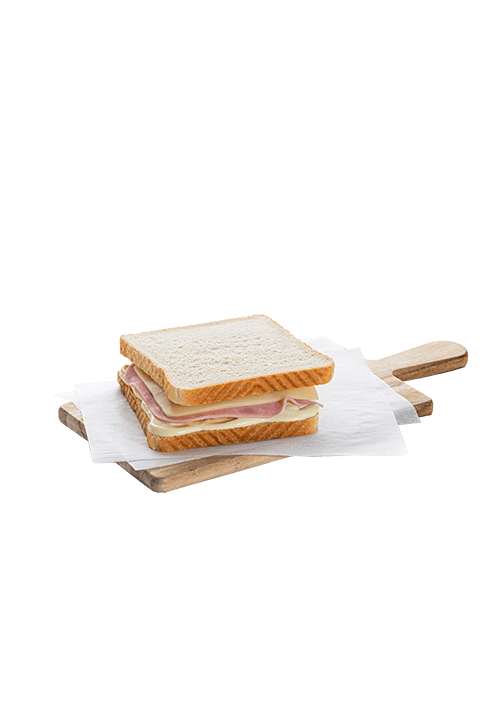 Προζυμένιο τοστ με τυρί, χοιρινή ωμοπλάτη και κίτρινη σως