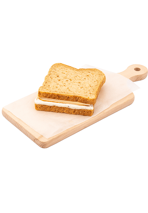 Προζυμένιο τοστ ολικής με καπνιστή γαλοπούλα, ένταμ και σως θυμάρι