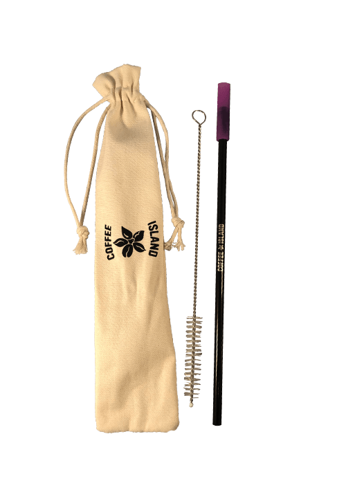 Reusable Metal Straw (Black - Transparent Purple)