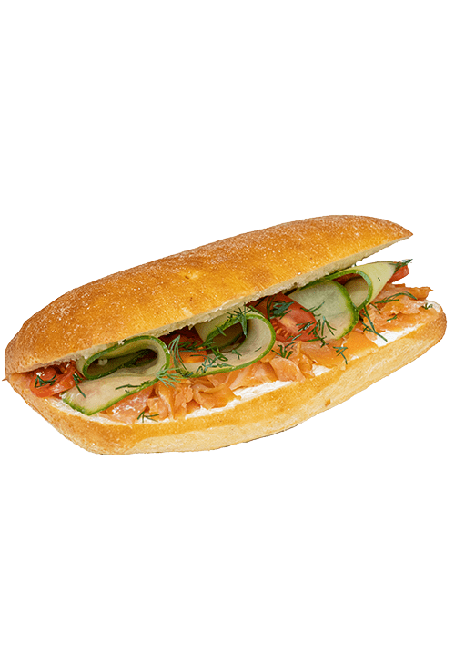 Τσιαπάτα λευκή με σολομό